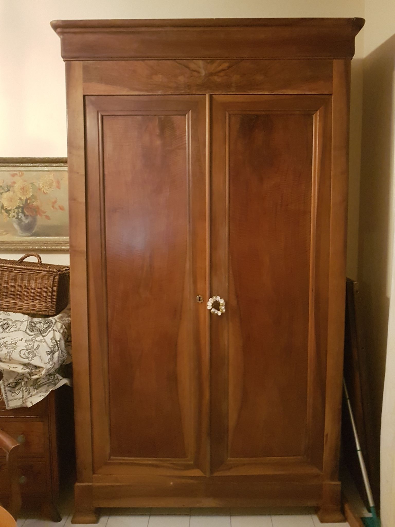 Old Louis Philippe walnut wardrobe