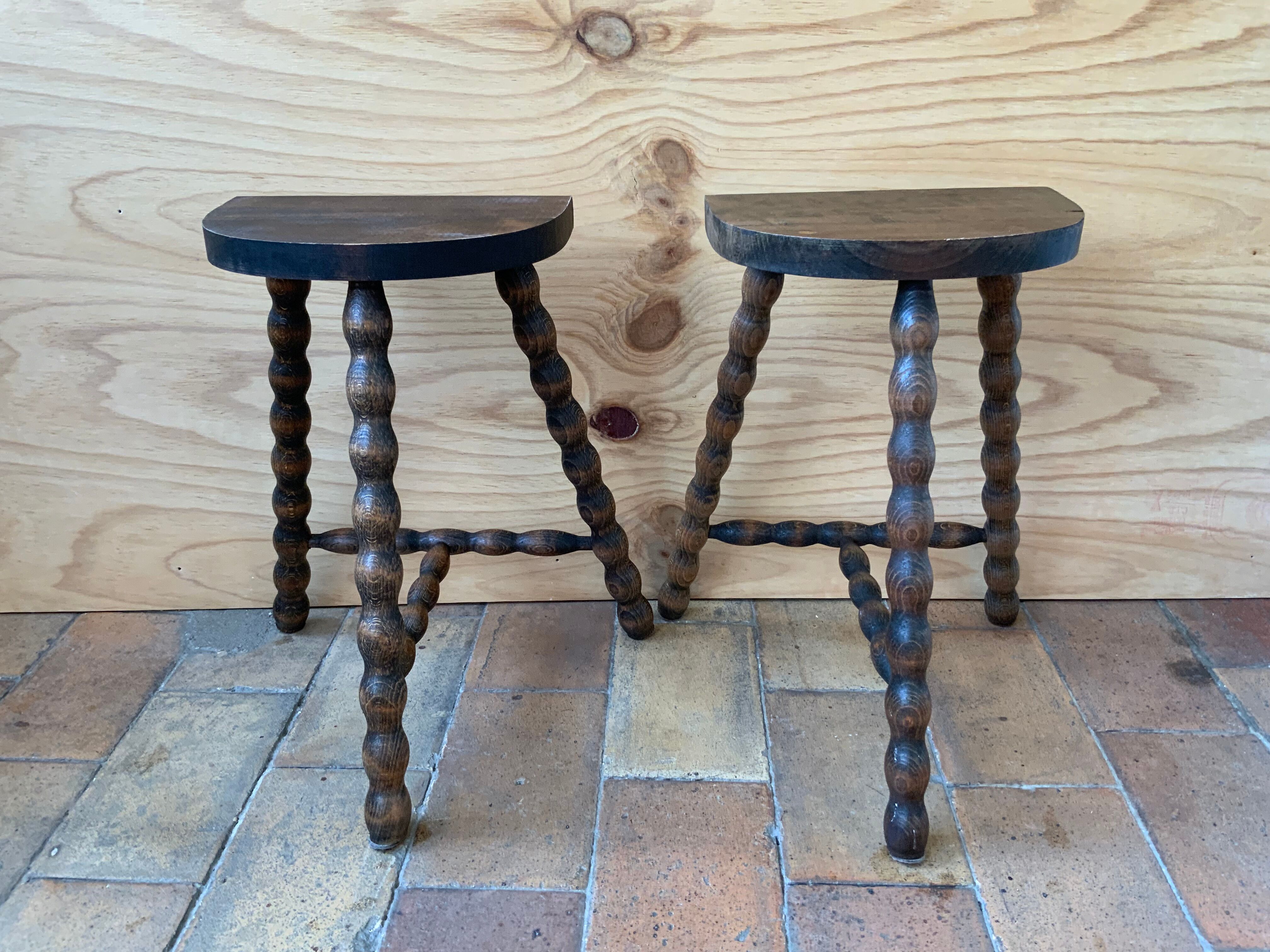Pair of tripod stools