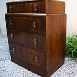 Pretty little Art Deco chest of drawers from the 1930s in walnut.