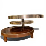 Coffee Table with 3 Platforms in Elm Burl - Maria Pergay
