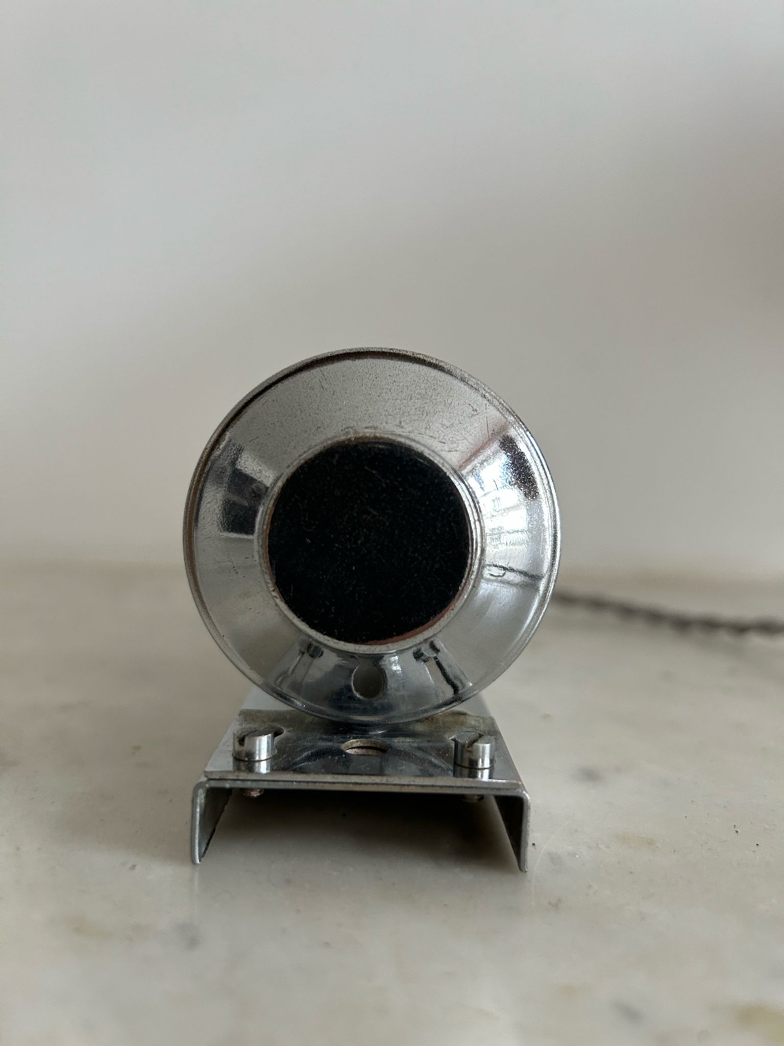 Vintage modernist wall lamp, chrome and opaline glass, France 1930