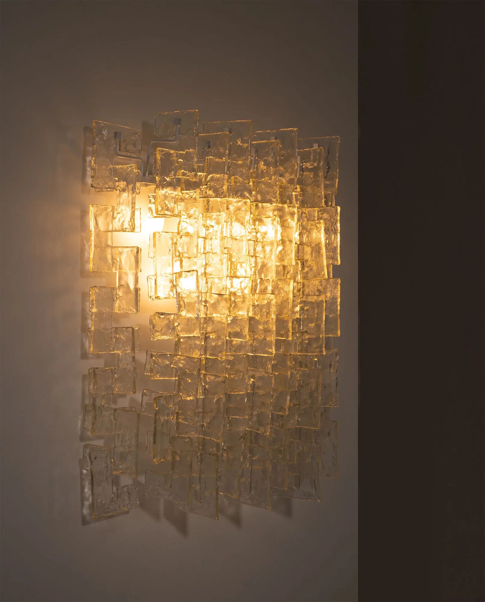 Carlo Nason, sculptural lace glass wall lamp, 1970s