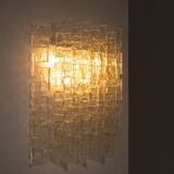 Carlo Nason, sculptural lace glass wall lamp, 1970s