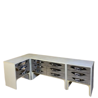 Raymond Loewy DF2000 chest of drawers and bedside tables
