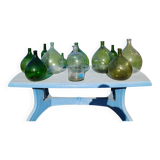 Lot of 13 Dame Jeanne, Bottles, Old Glass Flasks