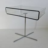 "Roche Bobois" side table in plexiglass and chrome metal, 1980s