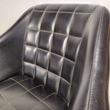 Vintage black skai armchairs