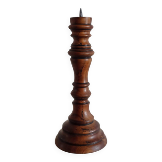 Large turned wooden candle stick