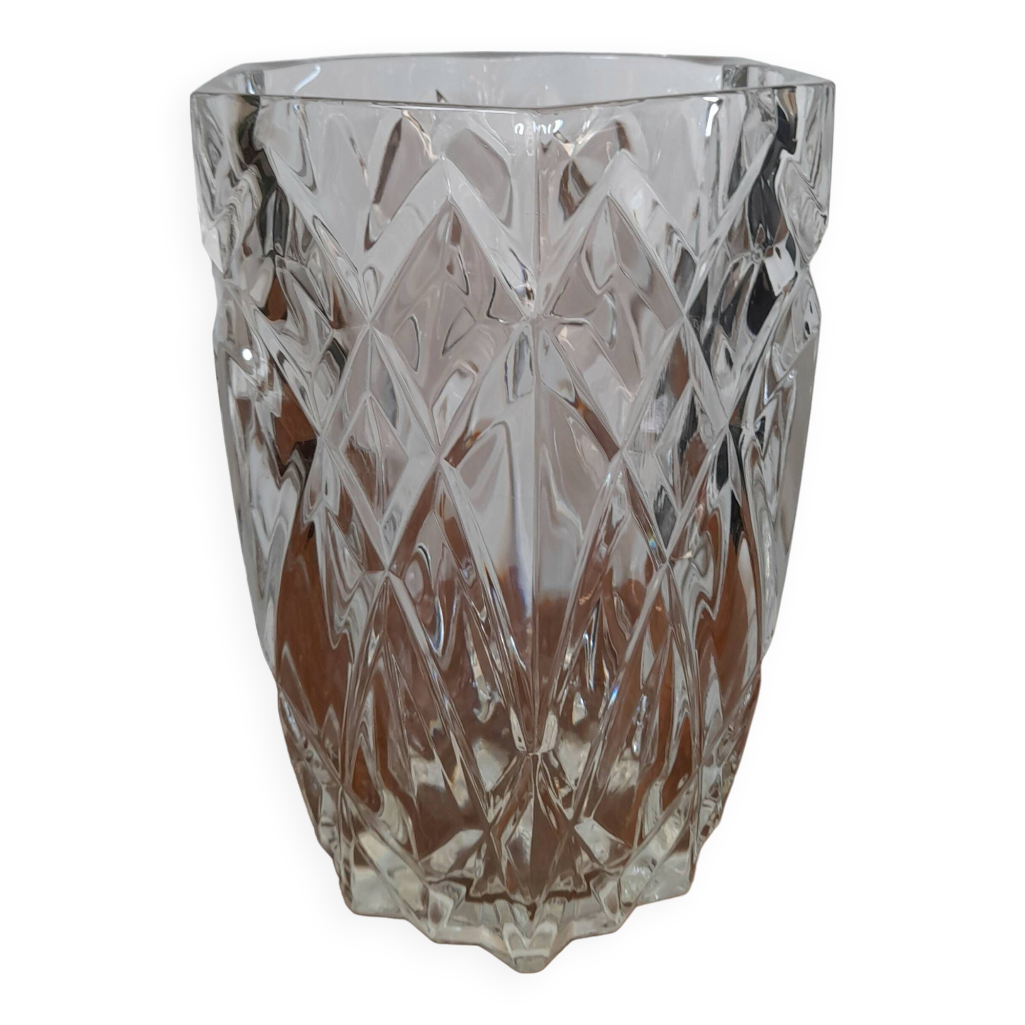 Antique faceted glass vase