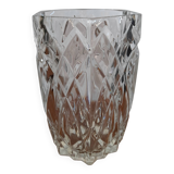 Vase ancien à facettes en verre
