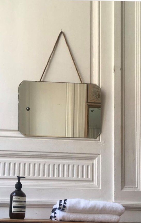 Barbier style mirror to hang - 45x30cm