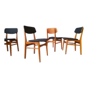 4 Scandinavian chairs by Bundgaard Rasmussen for Thorso Stolefabrik 1960