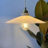 Vintage flat opaline pendant light from the 40s and 50s - large model - several copies available