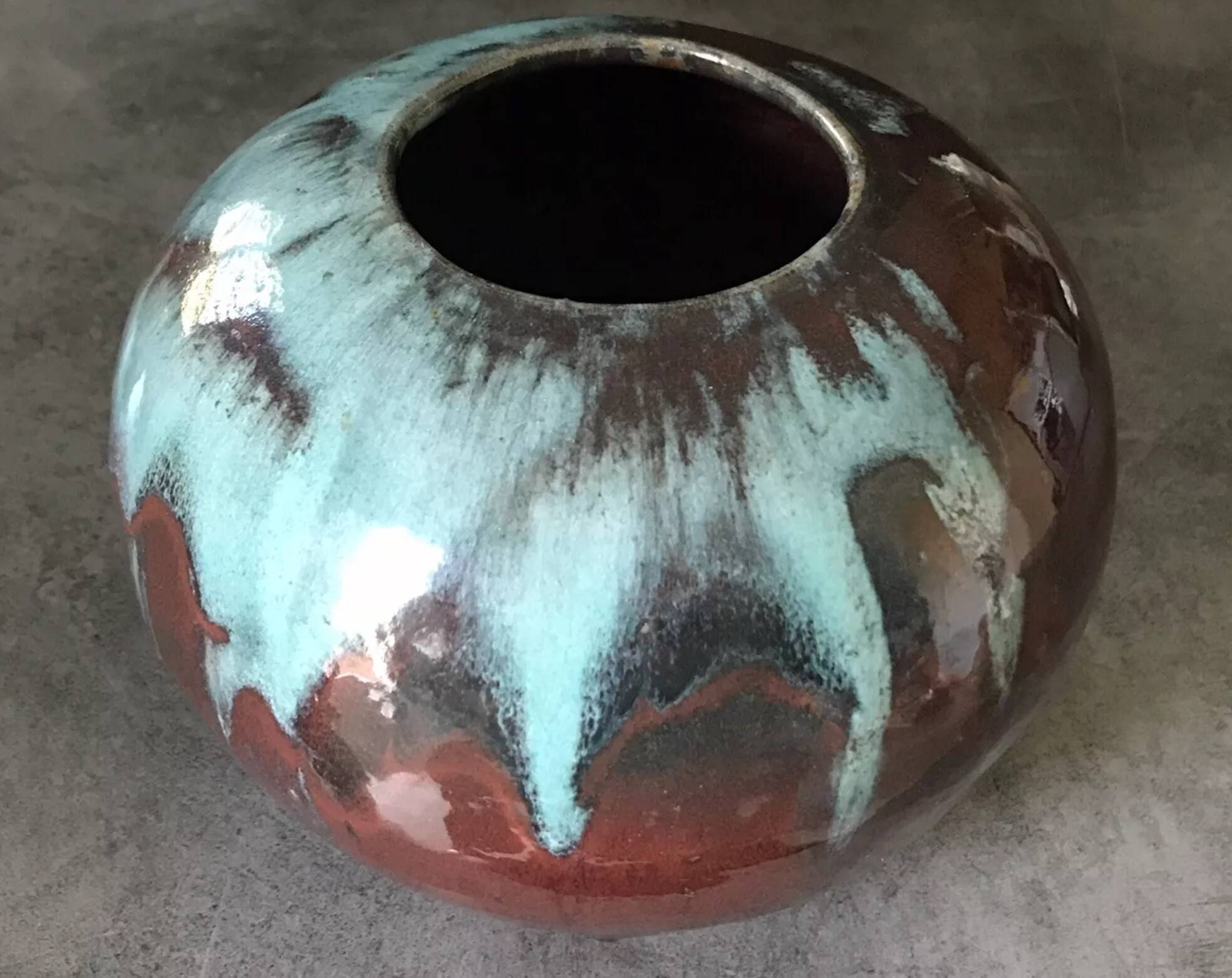 Vase ball in sandstone from saint amand en puisaye carriès school eugène lion