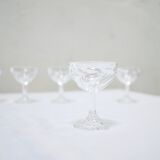 Série de 6 coupes à champagne vintage en cristal