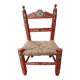Chaise enfant ancienne décor artisanal peint