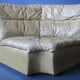 Patchwork large olive green leather corner lounge chair by Laauser, 1970s
