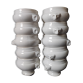 Lot 10 bols soupe  faience blanche poignée andromorphe