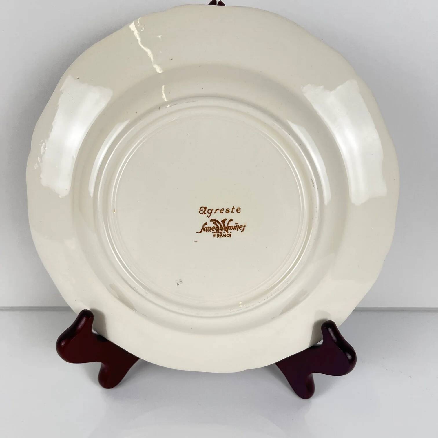 Set of 8 dessert plates "Agreste" Sarreguemines, 20th century