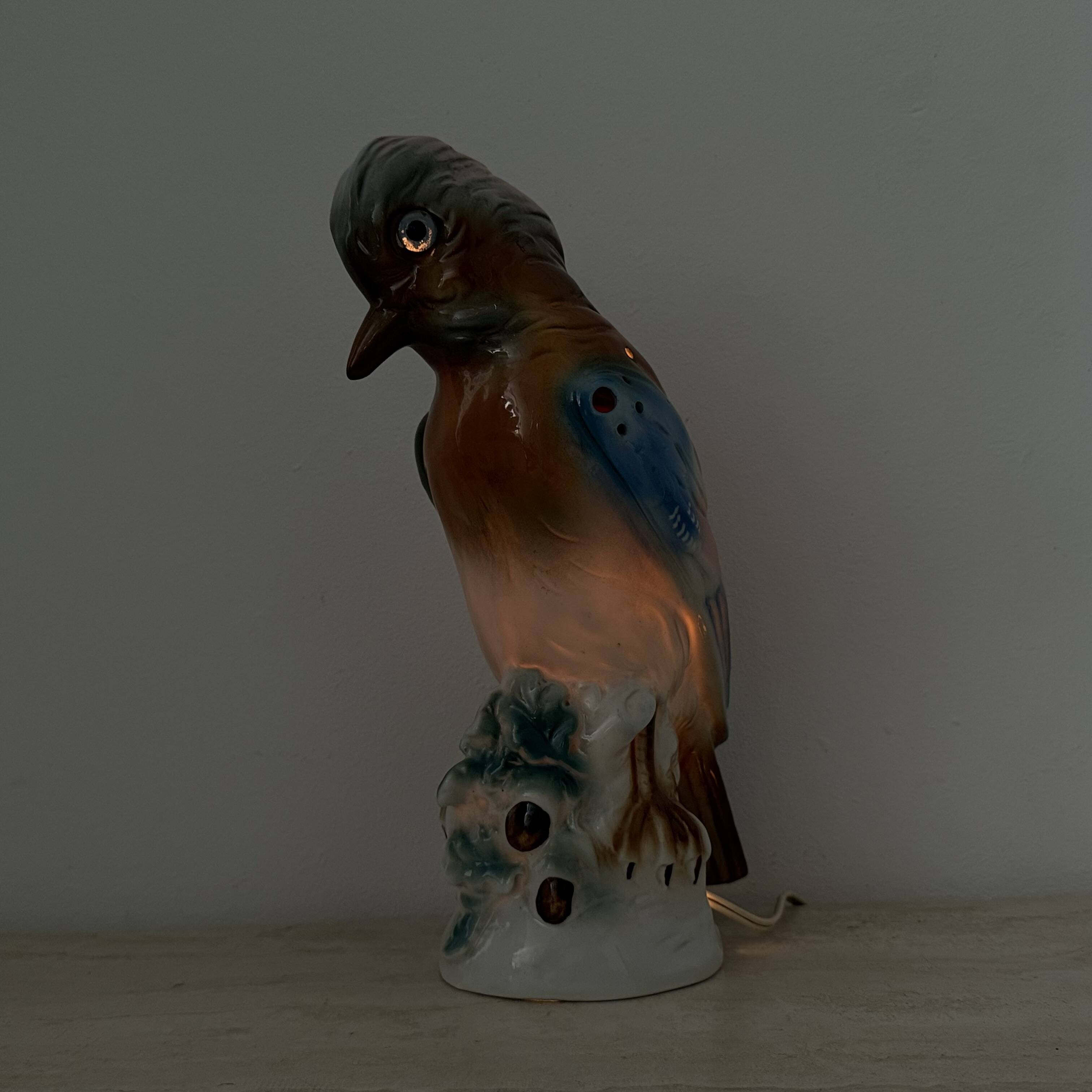 Vintage porcelain Parfume lamp bird , 1950s