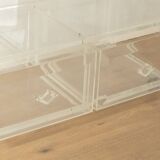 Minimalist chest of drawers from the 1980s, acrylic glass, unique piece