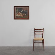 Flemish realist still life with ham, eggs and bread, signed and dated