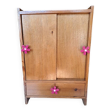 Pop doll toy wardrobe for children wooden furniture 1960 france for room decoration