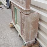 Fully hand-carved stone window with mirror