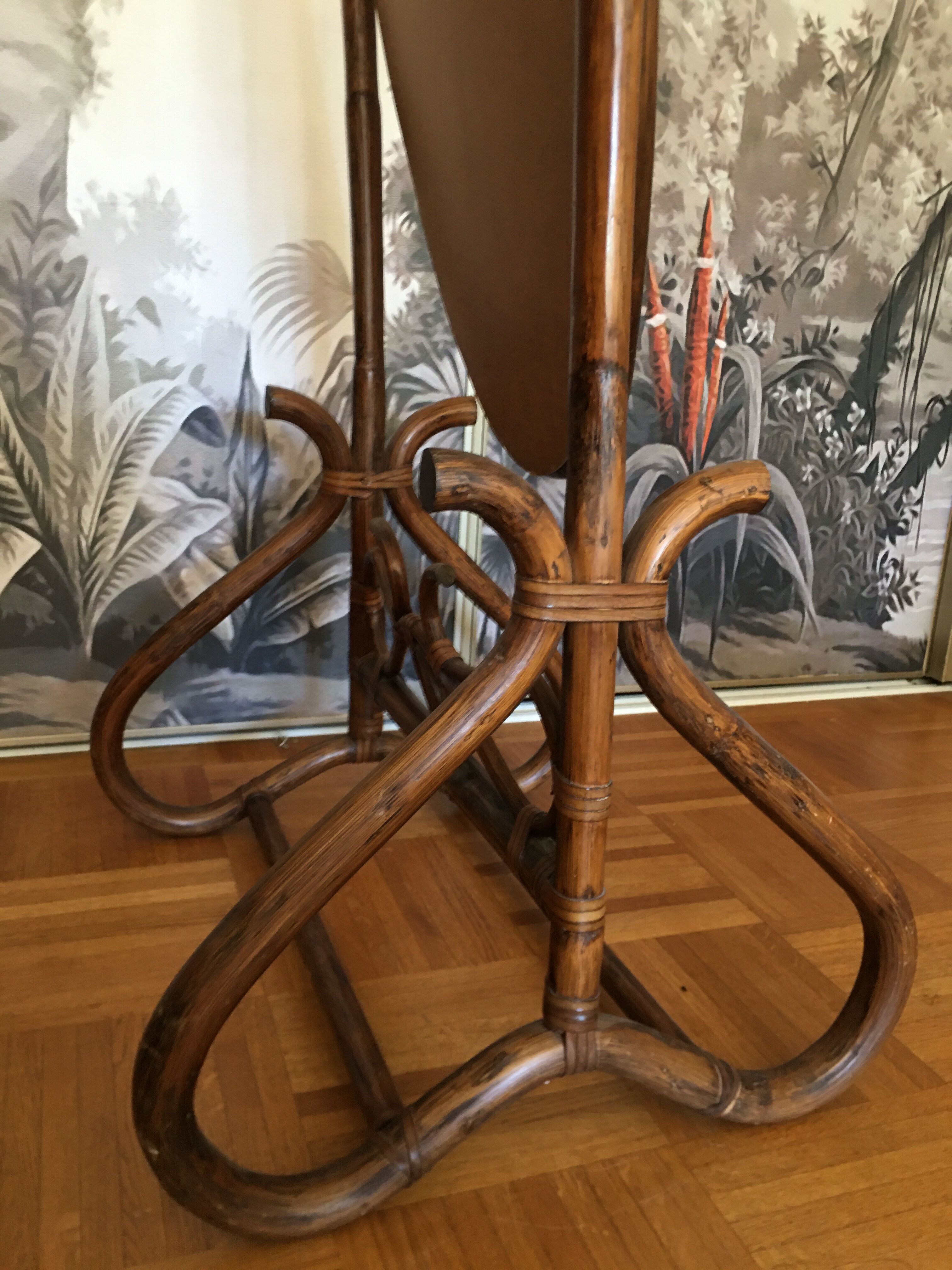 Large rattan psychedelic mirror 55x175cm