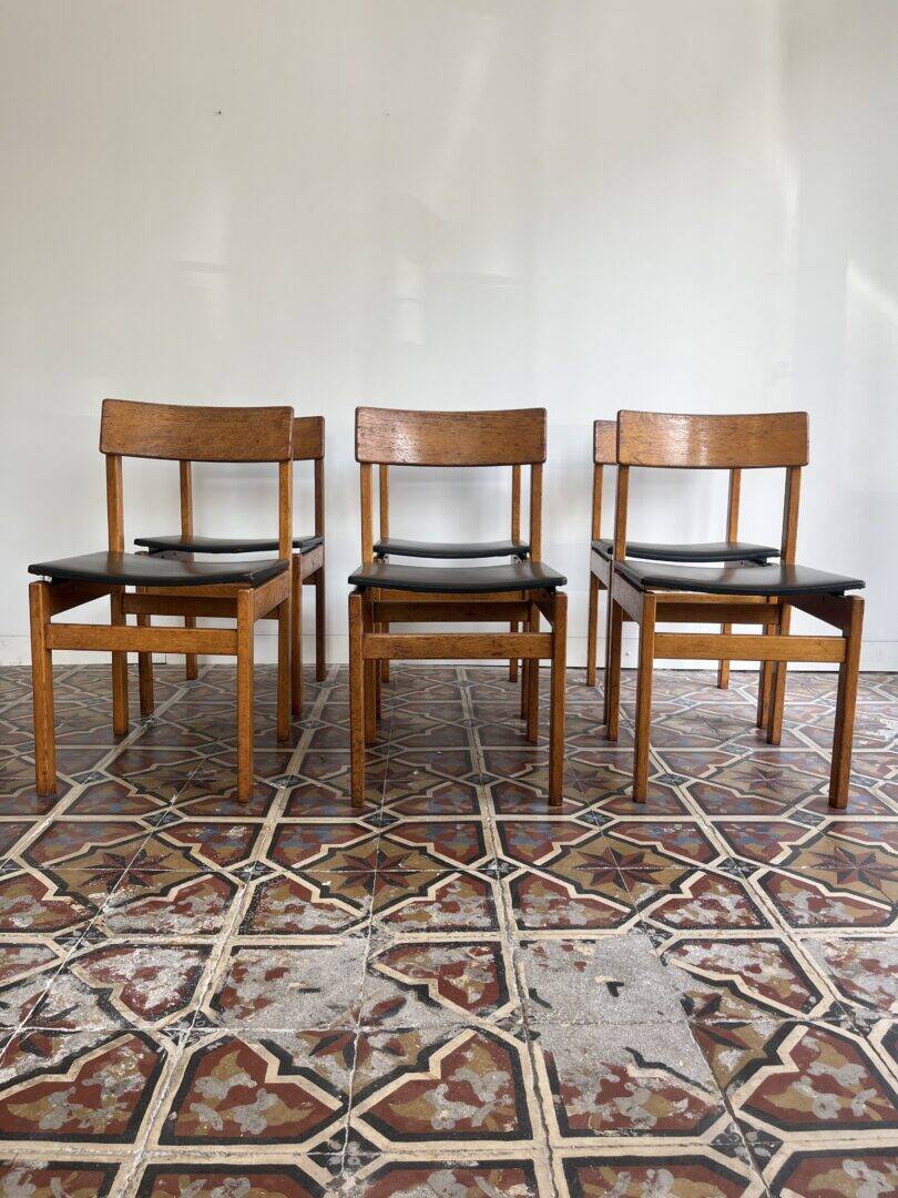 'Abstracta' set of 6 dining chairs – Jos De Mey for Van den Berghe – Pauvers