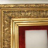 Frame XIX gilded stucco wood decoration acanthus leaves painting painting