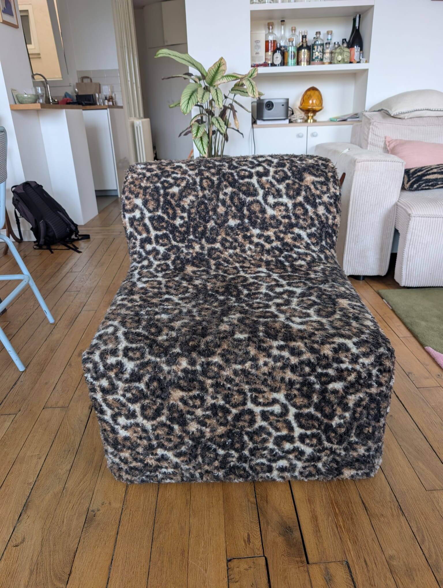 Leopard boucle wool armchair