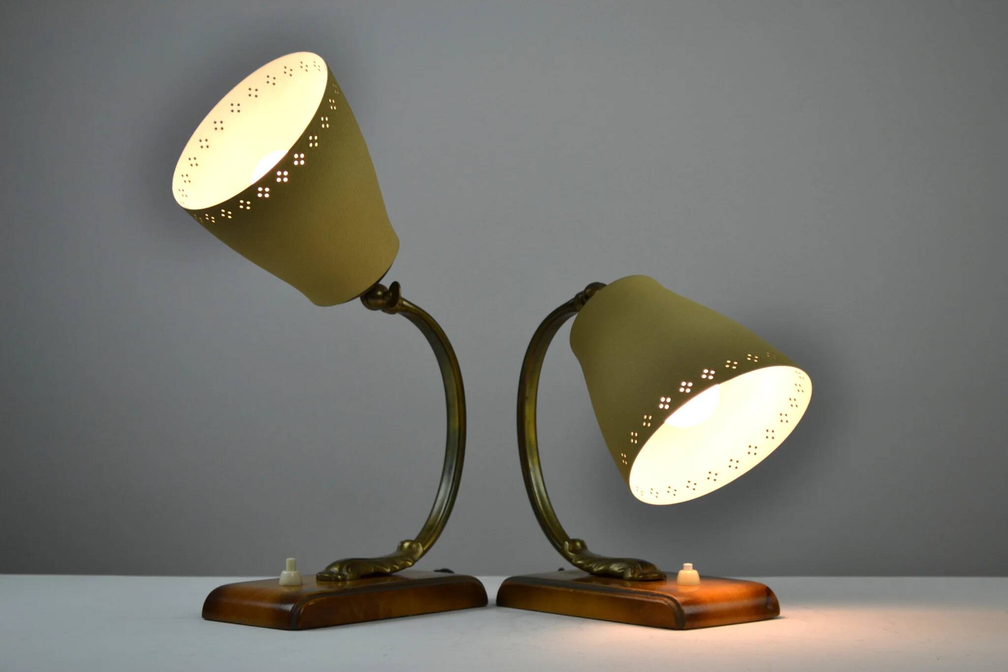 Pair of Table or Desk Lamps, Sweden, 1940s/1950s by EWÅ Armaturfabrik (attributed)