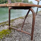 Folding bench of guinguette year 50