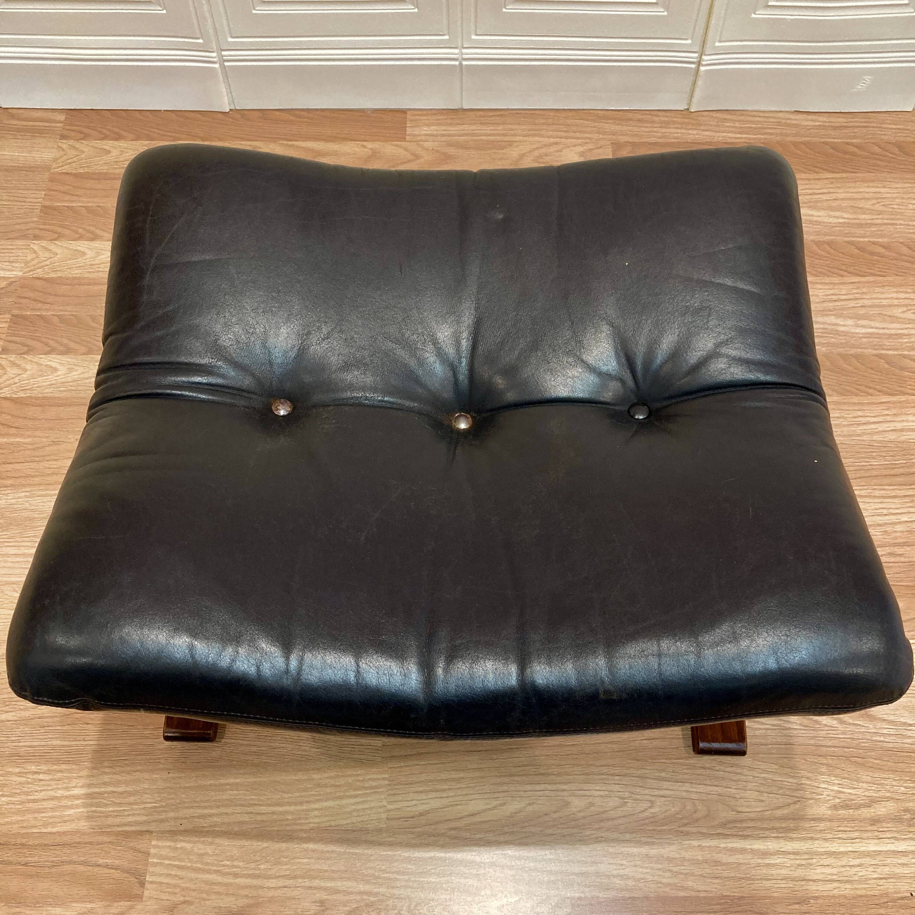 Ottoman leather "Scandinavian design" 1960.