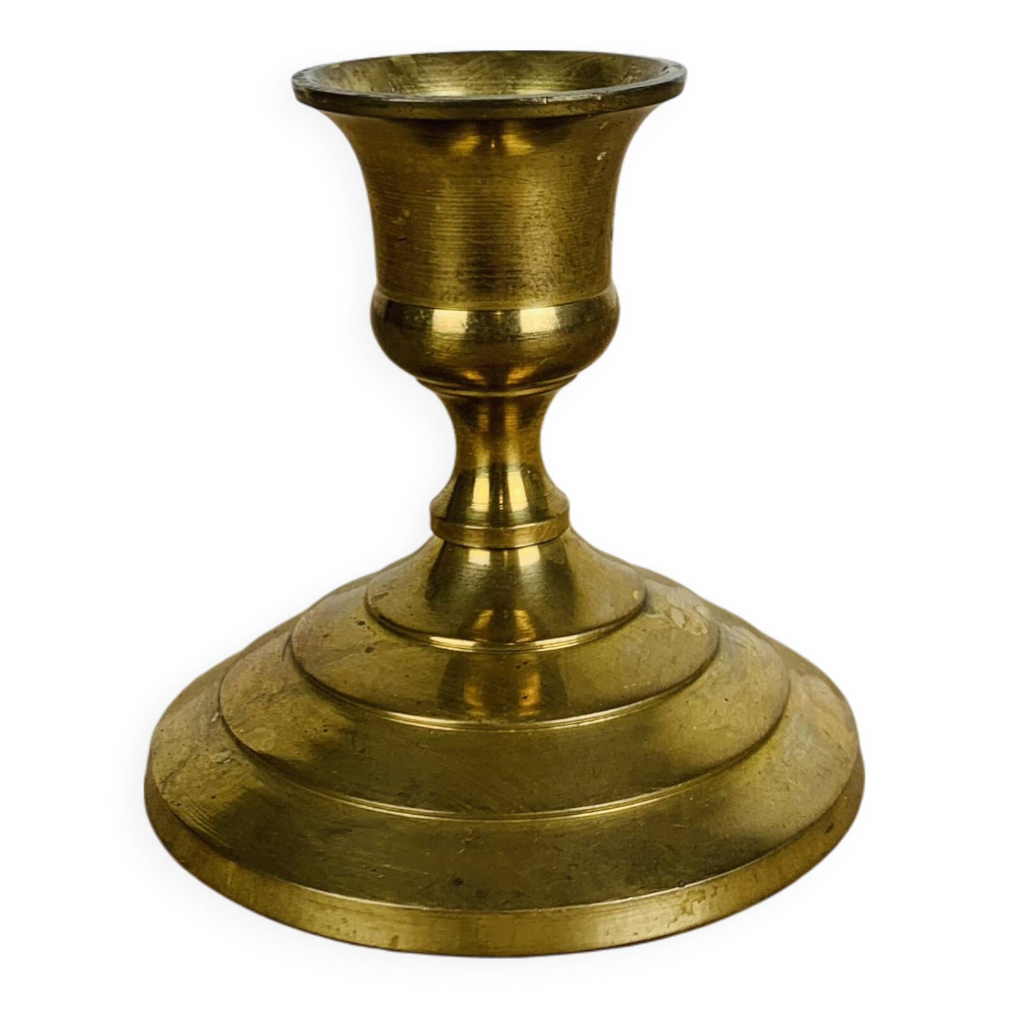 Vintage gold brass candle holder