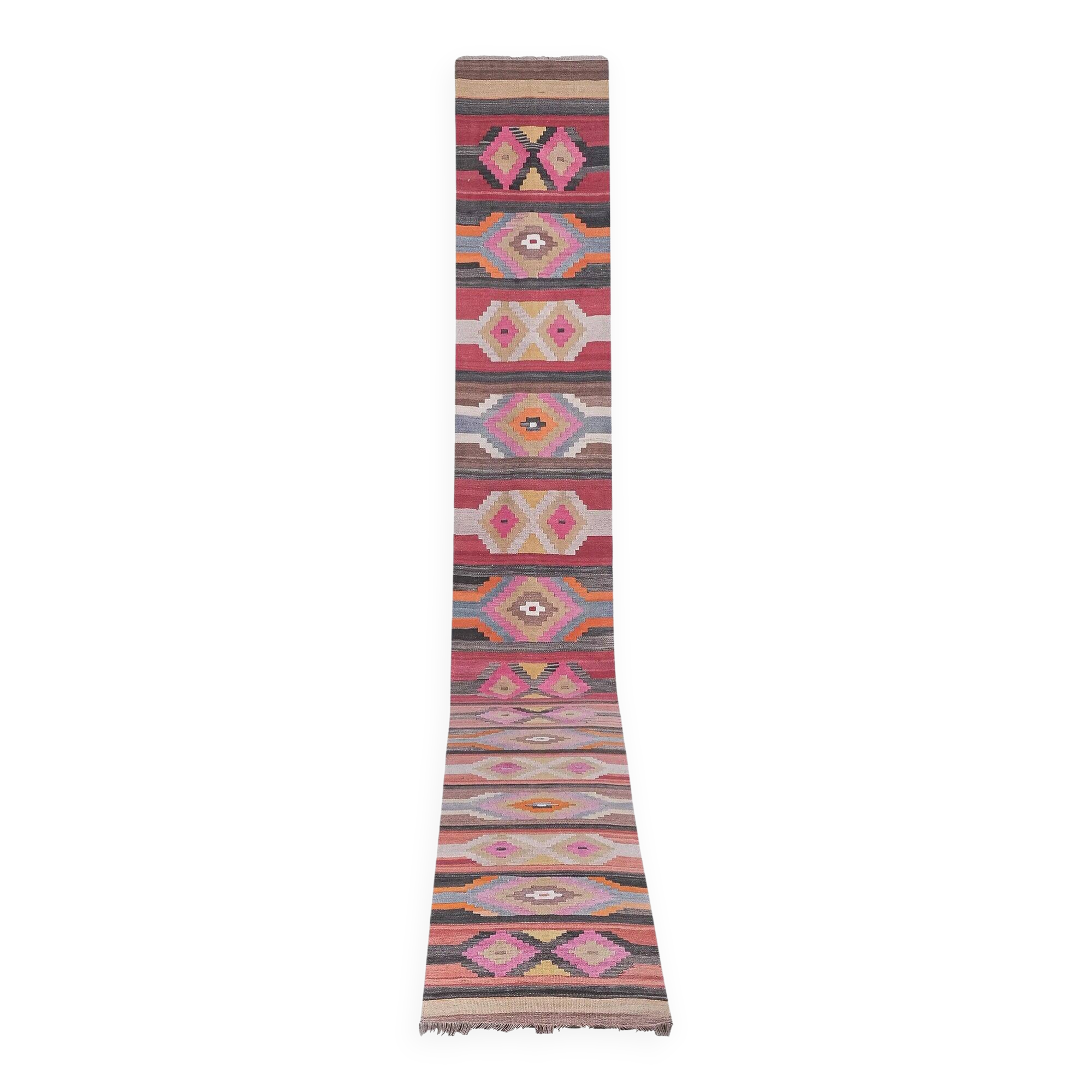 Vintage Turkish hallway rug 78x642 cm