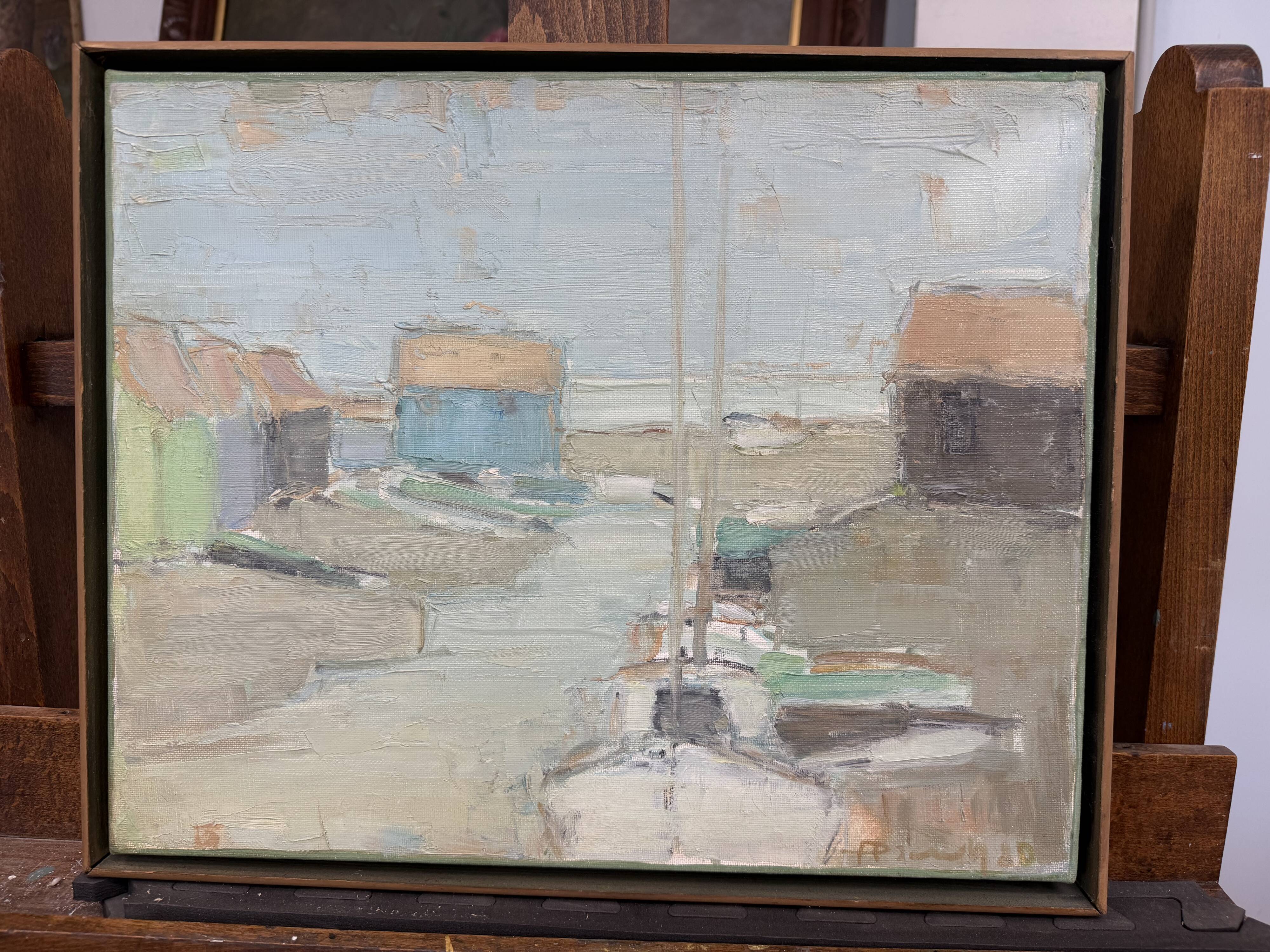 Tableau port de Saint-Trojan – Ariane Prokhoroff – oil on canvas signed