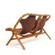 Rohe Noordwolde, bamboo and leather bench, 1970s.