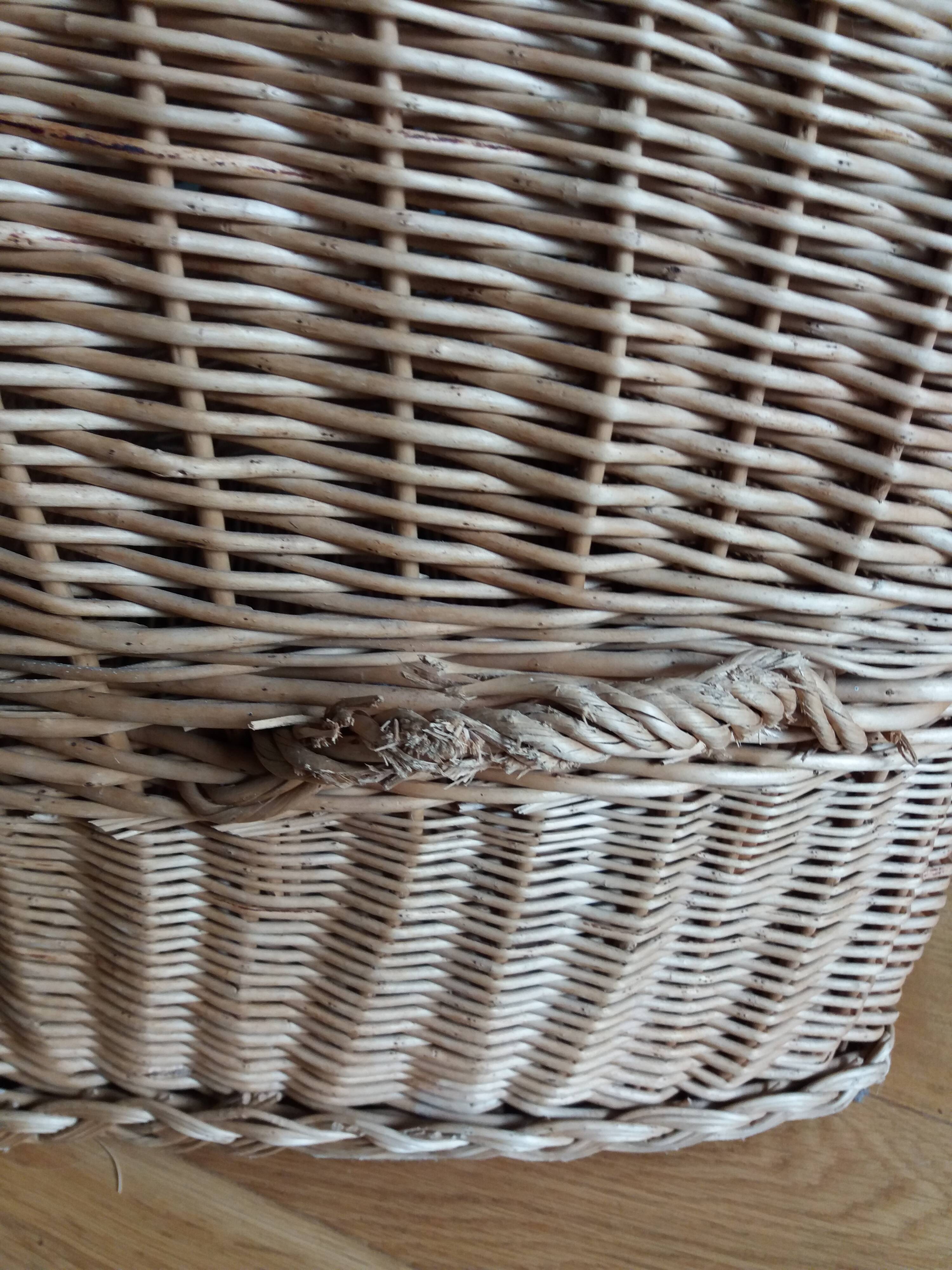 Panier en osier rotin grand coffre à jouets