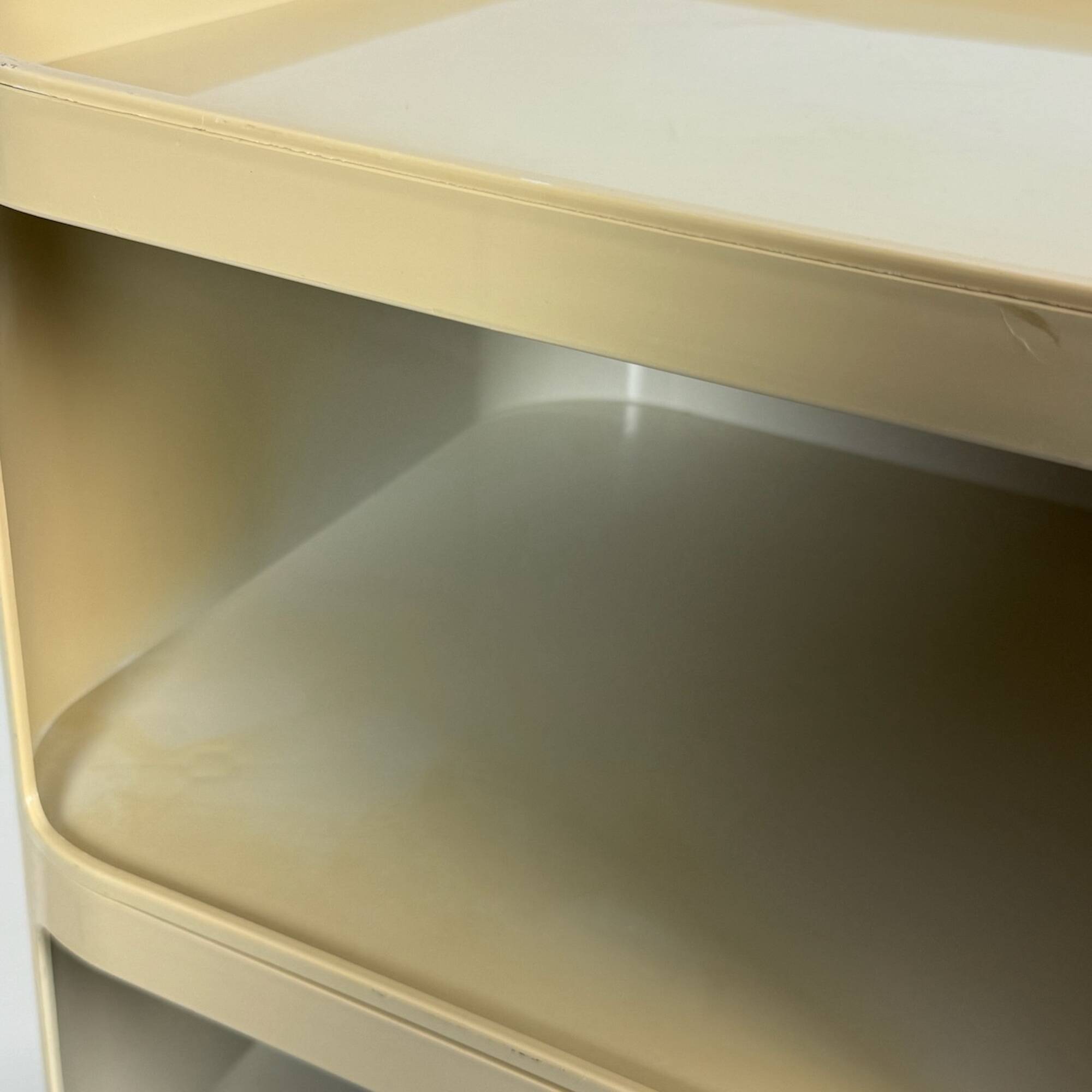 Cream Kartell Componibili Storage with Three Modules, Italian Vintage 1960s