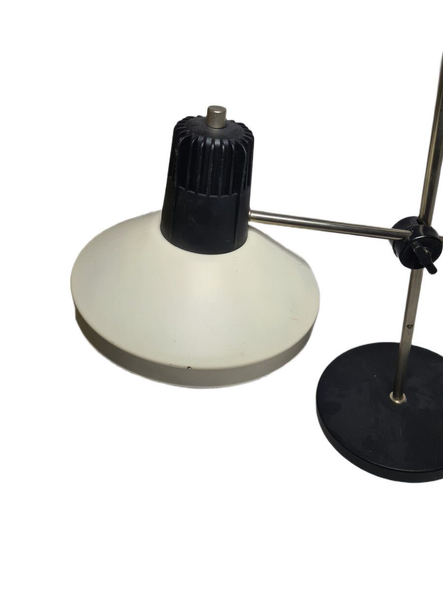 Vintage Polish bedside lamp in glass and metal, 1980s