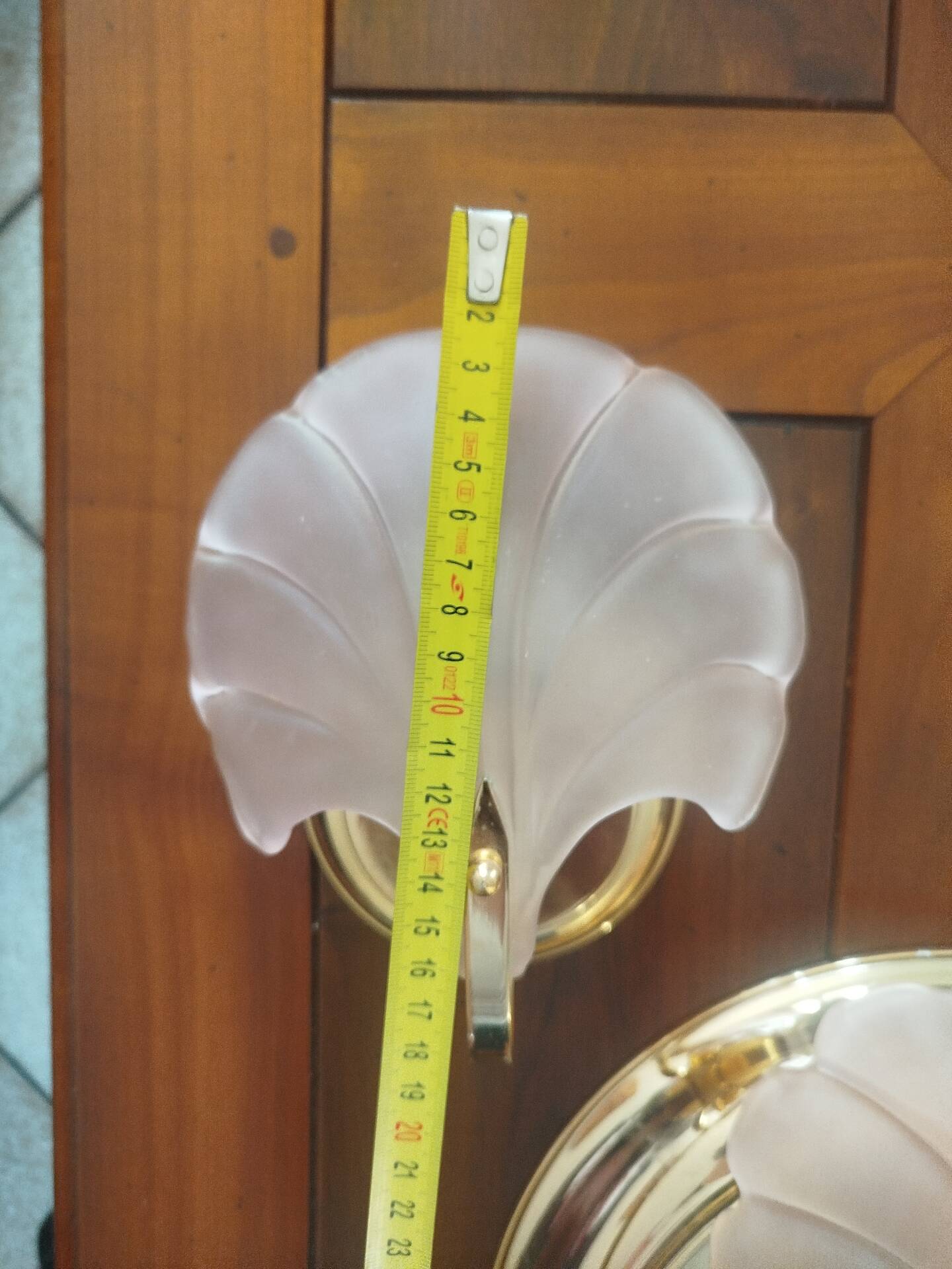 Rare set of wall sconces and shell ceiling light.