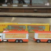Old metal toy jrd trailer truck international transport