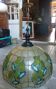 Antique stained glass pendant light in Art Nouveau style