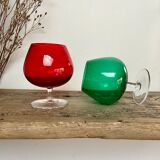 3 verres à dégustation couleurs vintage