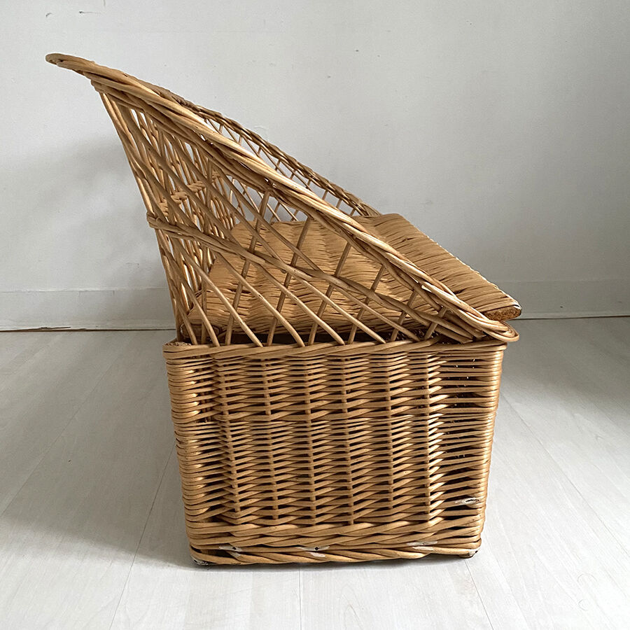 70's vintage wicker toy box