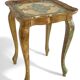 Rococo Revival Gilt Side Table, Light Turquoise, Italy, 1950s Design