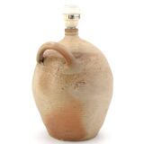 Traditional stoneware jar lamp with a handle, 1950s