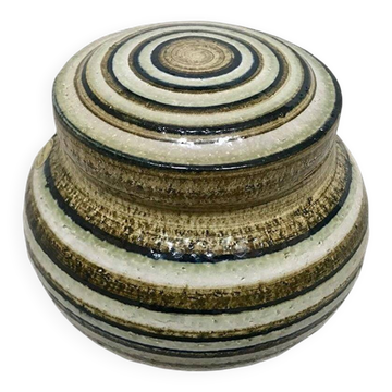 Pot ou boîte en céramique avec couvercle de Søholm Stoneware, Danemark, années 1960.